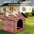 Outdoor Cat House Cat House for Outdoor and Indoor Use - Waterproof Shelter for Cats, Dogs, and Feral Animals (Redwood Color, Medium)