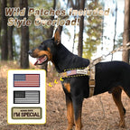 Forestpaw No Pull Dog Harness with Large Handle,Slip on Reflective Vest with Quick Release Buckle,Comfortable Flannel Lining for Medium Large Dogs Walking Training (Includes 3 Patches),Brown Camo M