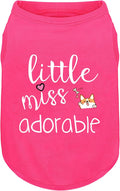 Cotton Dog Shirt with 'Little Miss Adorable' Corgi Head Print, Soft & Breathable Pet Apparel for Small, Medium, and Large Dogs, All-Season Sleeveless Vest, Cute and Comfortable Dog Outfit.Pink XS