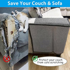 NATUYA Cat Scratch Furniture Couch Protector - Large Sisal Cat Scratching Pad Sofa Corner Arm Shield, Cat Scratcher for Sofa (All Gray, Left)