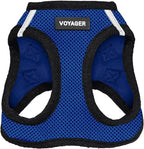 Best Pet Supplies Voyager Step-in Air Harness - All Weather Mesh, Reflective, No Pull Harness for Dogs, Cats - Secure with Hook & Loop Fastener, Buckle, Double D-Rings - Royal Blue/Black Trim, S