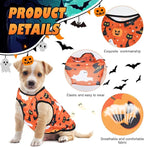 6 Pack Halloween Dog Clothes for Small Dogs, Soft and Breathable Puppy Kitten Dog Shirts for Pet Cats, Dogs' T-Shirts Apparel Sleeveless Vests for Yorkies (Happy Halloween, Small)