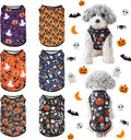 6 Pack Halloween Dog Clothes for Small Dogs, Soft and Breathable Puppy Kitten Dog Shirts for Pet Cats, Dogs' T-Shirts Apparel Sleeveless Vests for Yorkies (Happy Halloween, Medium)