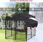 Dog Kennel Outdoor Dog House with Roof Waterproof Cover,2 Sets 4x4x4.5ft Outside Dog Pen for Puppy Small/Medium Dogs,UV-Resistant Exercise Dog Playpen Metal Pet Crate Cage