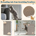 2 Pack Cat Scratcher Cat Scratching Cardboard Post for Cage 12" x 8" Wall Mounted Scratcher Board for Indoor with Cloud-Shaped Holders Double-Sided Usability