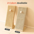PETKARAY Inclined Cat Scratcher, Sisal Scratching Ramp for Indoor Cats, 24.8'' Cat Scratch Post for Couch, Replaceable Sisal Scratch Pad with Toy Ball, Chevron