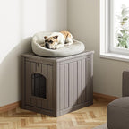 Fancyango Outdoor & Indoor Dog House for Weatherproof and Stylish Furniture, Dog House Outdoor, Multi - Use for Small and Medium Dogs (Grey, 17.7" L × 22.8" W × 21.7" H)