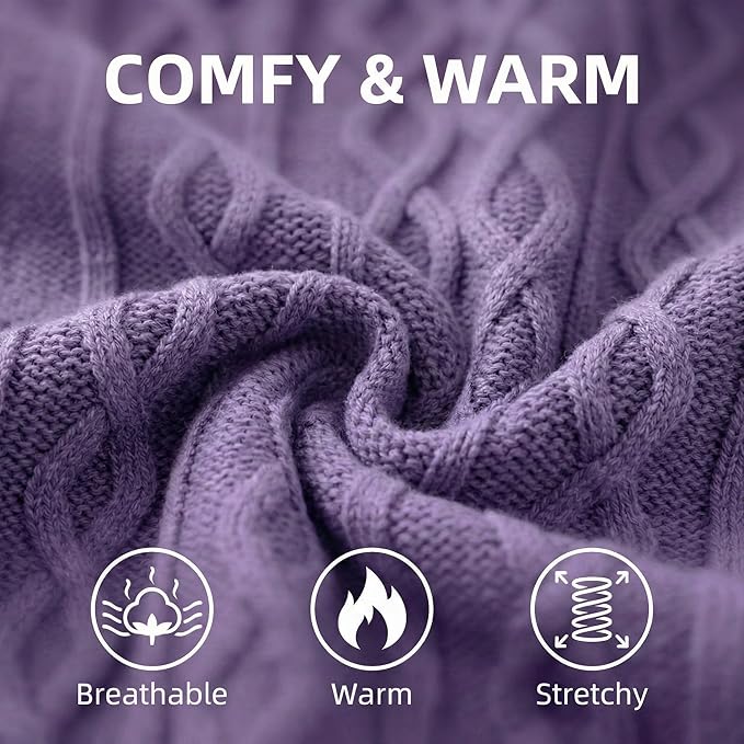 Dog Warm Winter Sweater Pet Clothes Knitwear for Medium Dog for Corgi, West Highland,Schnauzer,Border Collie,Dog Outfits (Purple XL)