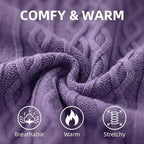 Dog Pullover Colthes, Cable Knitwear, Classic Turtleneck Warm and Soft Clothes for Chihuahua, Bulldog, Dachshund, Pug, Yorkie, Dog Outfits for Small Medium Dogs, (Purple M)