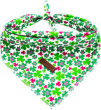 Elegant little tail Dog Bandanas - 1Pack Lucky Colver Pet Gift Washable Dog Scarf Holiday Girl Boy Square Dog Bib Kerchief Scarf Adjustable Pet Bandana for Small Medium Large Dogs