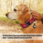Tactical Dog Collar and Bungee Leash,Military Dog Collar & Leash Set with USA American Flag Adjustable K9 Collar with Heavy Duty Metal Buckle & Handle,with Patches and Airtags Case (M, Red)