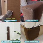 Cat Wall Scratcher，Couch Corner Protectors for Cats，78.7 * 15.8in Adhesive Carpet Remnants Roll，Sticky Furniture Scratch Guards(Brown)