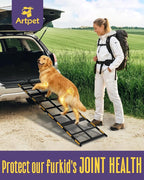 Wide Dog Ramp for Car 75” Long, Folding Outdoor Pet Ramp for Large Dogs Non-Slip Dog Car Ramp for Truck, SUV, RV