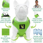 EcoBark Rapid Fastener Super Comfort Fully Adjustable Double Padded Step in Dog Harness (X-Small, Green)