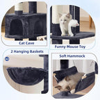 Cat Tree for Large Cats, 78.7"(200cm) Tall Cat Tower for Indoor Cats Multiple Cats with Large Top Perch, Cat Condo, Cat Hammcok, Cat Scratching Post, Dark Gray GCT031G