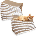16pcs Small Cat Scratching Cardboard Bulk 13.4x6x0.8 Inch Durable Cat Scratch Pad Reversible Cardboard Safe for Indoor Kitten Shelter Stray Kitten Sleep Biting Play and Grind Claws(Wavy)