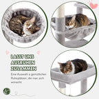 MUTICOR 81 inches Multi-Level Tall Cat Tree Tower for Indoor Kitties/Large Climbing Tree House for Big Feline/Condo/Sisal Scratching Posts/Plush Perches Platforms/Basket Hammock/Grey
