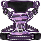 HEELE Dog Harness, No Pull Adjustable Padded Reflective Harness for Small Medium Large Dogs with Handle for Walking Training, Moon Night, L