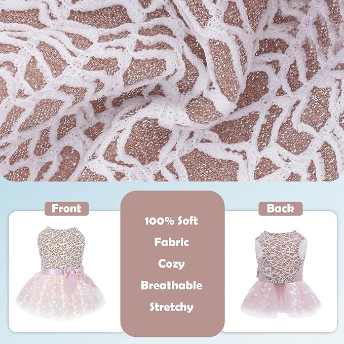 CuteBone Dog Birthday Dress Girl Puppy Skirt Tutu Cat Wedding Outfit Pet Party Clothes for Small Dogs Costume DD23L