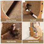 EHEYCIGA Cardboard Cat Scratcher for Indoor Cats, 26.8 Inch L Shaped Vertical Cat Scratching Board with Ball Cat Toy, Large Cat Scratcher Pad, Brown (Pack of 2)