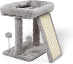 17.1-inch Small Cat Tree Tower with Scratching Post for Indoor Cats,Light Grey