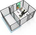 FXW Homeplus Unleashed Indoor Dog Playpen - Stress-Free and Safe Play, Heavy Duty 32 Inch 12 Panels with Connectors (Pack of 2) for Puppy and Small Dogs, Black│Patented