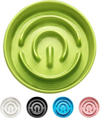 Ceramic Slow Feeder Dog Bowls, 0.6 Cup Slow Feeder for Small Dogs, Puzzle Maze Bowl, Prevents Choking, 6in, Green