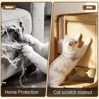 L-Shaped Cat Scratcher with Dual Sisal & Carpet Surfaces Reversible Vertical & Horizontal Scratching Board for Indoor Cats, Furniture & Wall Protector, Large Durable Modern Cat Scratcher Pad