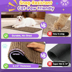 Wall Cat Scratcher for Indoor Cats,19.6x7.8”Corner Cat Scratcher,Cat Scratch Pad Furniture Protector for Door & Wall,Couch, Durable Cat Scratching Board Easy Mount(Deep Brown, 19.6”x7.8”)