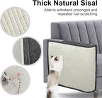Upgraded Cat Scratch Furniture Couch Protector with 27.6’‘L*19.6’‘W Natural Sisal for Protecting Large Area Couch Sofa Chair,Couch Corner Cat Scratcher(Dark Grey/Right Handed)