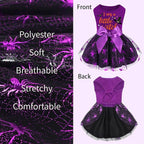 XPUDAC Halloween Dog Dress Witch Tulle Dress Holiday Dog Clothes for Small Dogs Girl, Spider Pet Costume Cat Apparel, Purple-Small
