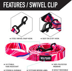 Wolfgang Heavy Duty Dog Leash, Pull-Tested for Walking & Training, MarbleSwirl Print, Large