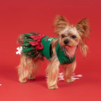 Fitwarm Just a Girl Who Loves Christmas Dog Tulle Dress, Funny Christmas Clothes for Small Dogs Girl, Holiday Pet Outfit, Red, White, Green, Yellow, XS