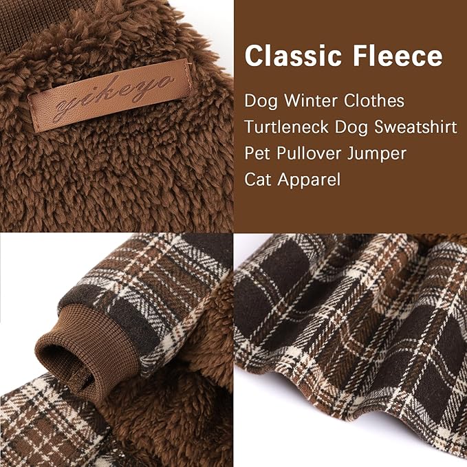 Dog Sweater Dog Clothes for Small Dogs Boy Girl Fall Puppy Dress Warm Fleece Chihuahua Yorkie Teacup Doggie Sweaters Dresses Doggy Sweater for Small Dogs Girl Cat Outfit, Brown, XXS