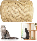 Sisal Rope 1/4 Inch, 295FT/90M Sisal Rope for Cat Scratcher, Ideal for Replace Scratching Post, Repair Cat Tree, DIY Projects