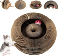 Kitty Curls Cat Toy, Magic Organ Cat Scratching Board with Bell-Ball, Foldable Interactive Marlenes Kitten Curls Cat Scratchers for Indoor Cats