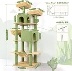 Globlazer Cactus Series Combination 76-inch Tall Cat Tower for Indoor Cats and 30-inch Scratching Post for Cats