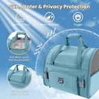 Lollimeow Expandable Cat Carrier Backpack for Large Cats - Airline Approved Pet Carrier Backpack for Small Dogs, Hiking & Travel, Waterproof with Breathable Mesh, 22lbs Capacity (Polar Blue, Large)
