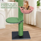 ROYPET Adjustable Tall Cat Climbing Tree Floor-to-Ceiling Climber Toy with Hanging Hammock and Scratching Posts Furniture,Green