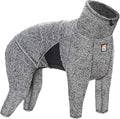 Kurgo Stowe Base Layer - Comfortable, Cold-Weather Pet Wear - Breathable Snug Fit - Dual-Zipper Dog Onesie - Reflective Side Seams - Dog Pajamas - Machine Washable - Medium - Black/Grey