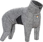 Kurgo Stowe Base Layer - Comfortable, Cold-Weather Pet Wear - Breathable Snug Fit - Dual-Zipper Dog Onesie - Reflective Side Seams - Dog Pajamas - Machine Washable - Medium - Black/Grey