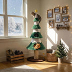 Cat Tree, 62" Cat Tower with Heavy Duty Base and Scratching Posts, Multi-Level Plant-Like Cat Furniture, Sisal Cat Scratcher & Cozy Cat Condo, a Holiday Favorite for Indoor Cats,Green