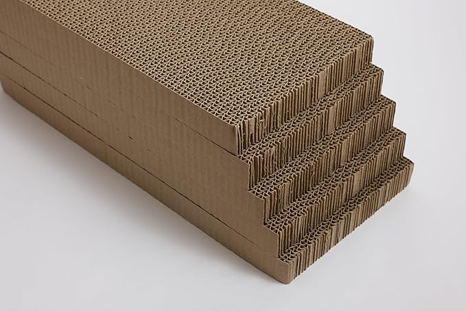 KOCHO Cat Scratcher Value Pack, 5-Count Honeycomb Cardboard Boards, 17.5" Length, Gentle on Claws, Made in Japan