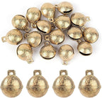 AUEAR, 16 Pack Vintage Brass Mini Jingle Bell DIY Craft 22mm Small Tibetan for Jewelry Making Charms Pendants Wind Chimes Home Door Decor