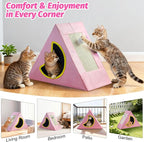 Upgraded Cat Scratcher House, 3 in 1 Foldable Sisal Cat Scratcher, Double-Sided Usability, Durable Cat Furniture for Cats to Play, Scratch, and Sleep