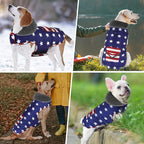 Dog Coat, Waterproof Dog Winter Jacket with Pocket, Reflective Adjustable Pet Snow Vest, Warm Cozy Fleece Sweater for Small Medium Extra Large Dogs - American Flag, XS