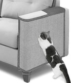 Cat Scratch Couch Protector,23.6" L*19.6" W Scratching Furniture Protector Pad,Cat Scratch Sofa Arm Sheild with Grey Natural Sisal for Protecting Couch Sofa Chair Furniture (Grey/Left Hand)