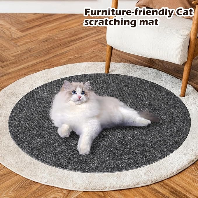Cat Scratch Mat - 78.74"x15.74" Self-Adhesive Anti Scratching Pad for Couch, Trimmable DIY Cat Sofa Furniture Wall Cat Tower Protector, Replacement Pads for Pet Couch Protector from Claws Dark Gray