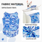 Dog Shirt, Cooling Vest Lightweight Breathable, Dog T-Shirts All-Season Sun Protection Quick Dry Soft Stretchy Reflective Tank Top - Small Medium Large Dogs (Blue Wave, Medium)