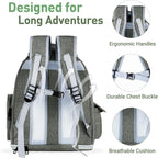 Pawstrip Cat Backpack Carrier with Large Space Bubble Window, Airline Approved Breathable Pet Carrier for Small Dogs Cats up to 15lbs, Foldable for Travel Hiking & Outdoor Use